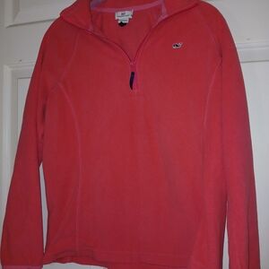 Vineyard Vines Pink Quarter-Zip Fleece Pullover